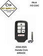 2016-2021 Honda Civic / 5-Button Smart Key / PN: 72147-TBA-A11 / KR5V2X (AFTERMARKET)