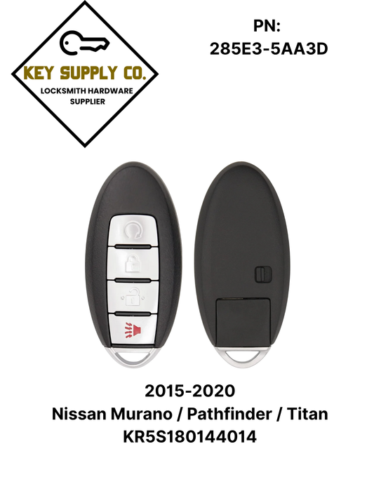 2015-2020 Nissan Murano / Pathfinder / Titan / 4-Button Smart Key / PN: 285E3-5AA3D / KR5S180144014 (AFTERMARKET)