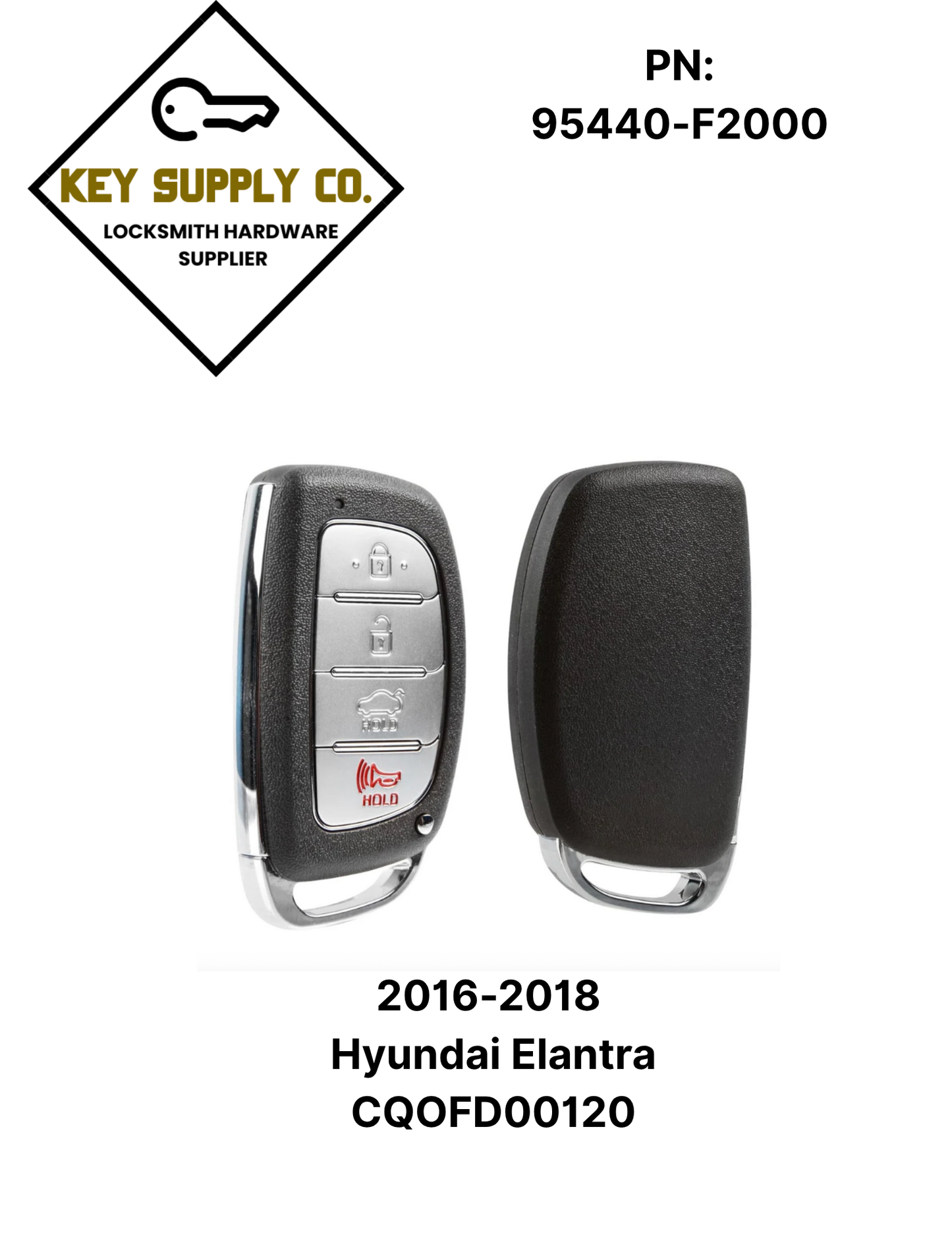 2016-2018 Hyundai Elantra / 4-Button Smart Key / PN: 95440-F2000 / CQOFD00120 (AFTERMARKET)