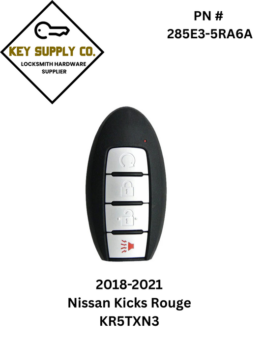 2018-2021 Nissan Kicks Rogue / 4-Button Smart Key / PN: 285E3-5RA6A / KR5TXN3 / S180144503 (AFTERMARKET)