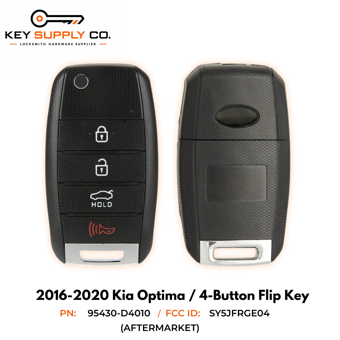 2016-2020 Kia Optima / 4-Button Flip Key / PN: 95430-D4010 / SY5JFRGE04 (JF 4BT) (AFTERMARKET)