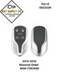 2014-2016 Maserati Ghibli / Quattroporte / 4-Button Smart Key w/ Remote Start / PN: 5923336 / M3N-7393490 (AFTERMARKET)