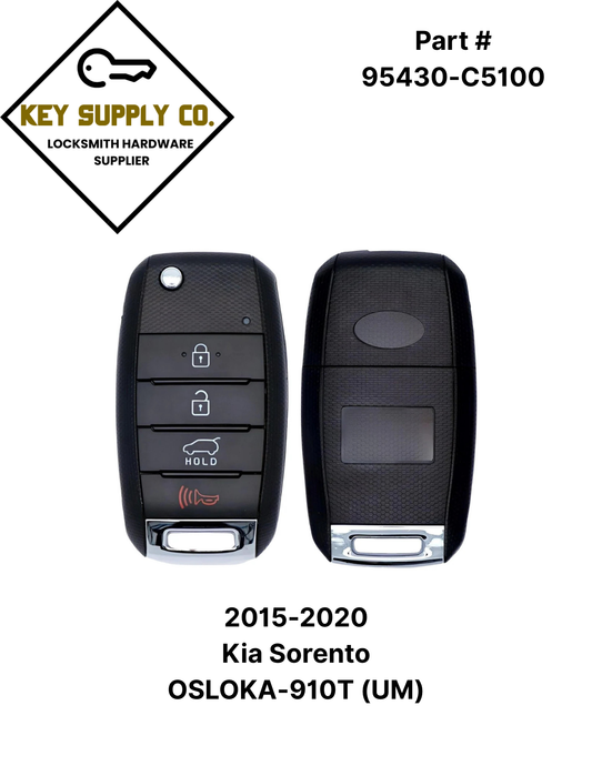 2015-2020 Kia Sorento / 4-Button Flip Key / PN: 95430-C5100 / OSLOKA-910T (UM) (AFTERMARKET)