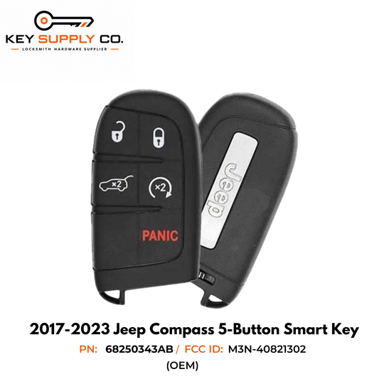 2017-2023 Jeep Compass / 5-Button Smart Key / PN: 68250343AB / M3N-40821302 (OEM)