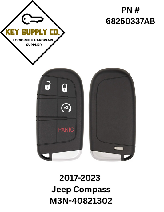 2017-2023 Jeep Compass / 4-Button Smart Key / PN: 68250337AB / M3N-40821302 (AFTERMARKET)