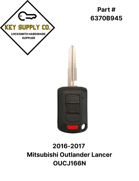 2016-2017 Mitsubishi Outlander Lancer / 4-Button Remote Head Key with Shoulder / PN: 6370B945 / OUCJ166N (AFTERMARKET)