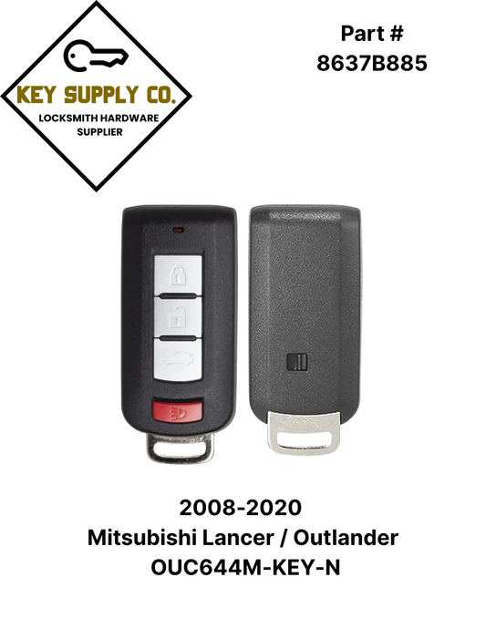 2008-2020 Mitsubishi Lancer / Outlander / 4-Button Smart Key / PN: 8637B885 / OUC644M-KEY-N (AFTERMARKET)