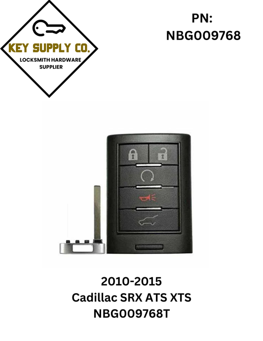 2010-2015 Cadillac SRX ATS XTS / 5-Button Smart Key / NBG009768 (AFTERMARKET)