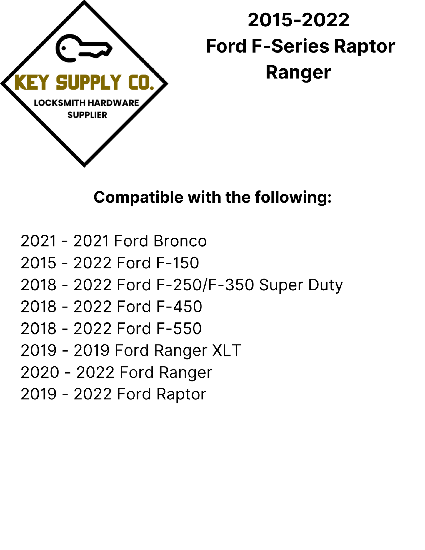 2015-2022 Ford F-Series Raptor Ranger / 4-Button Flip Key / 164-R8134 / N5F-A08TDA (AFTERMARKET)