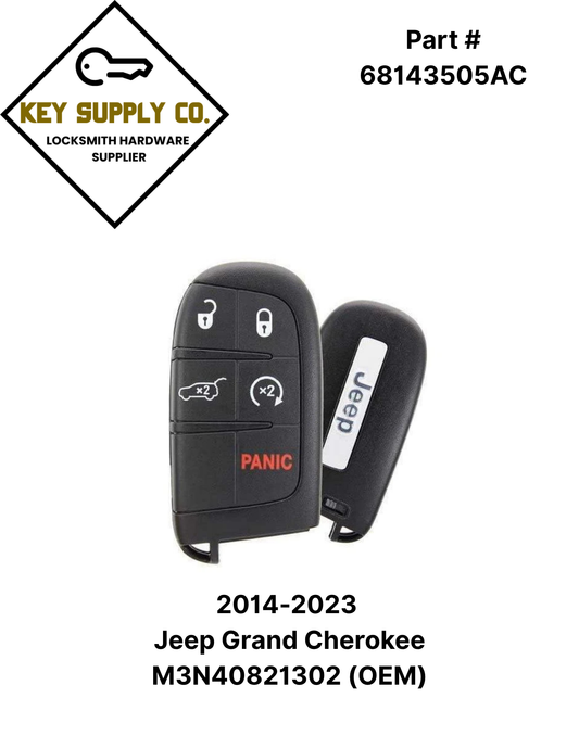 2014-2023 Jeep Grand Cherokee / 5-Button Smart Key / PN: 68143505AC / M3N40821302 (OEM)