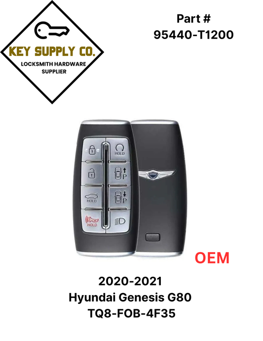 2020-2021 Hyundai Genesis G80 / 8-Button Smart Key / PN: 95440-T1200 / TQ8-FOB-4F35 (OEM)