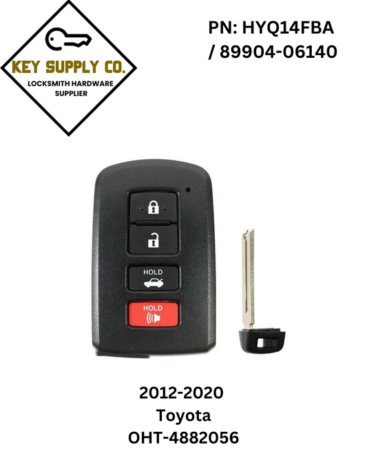 2012-2020 Toyota / 4-Button Smart Key /89904-06140 / HYQ14FBA / G Board 0020 (AFTERMARKET)