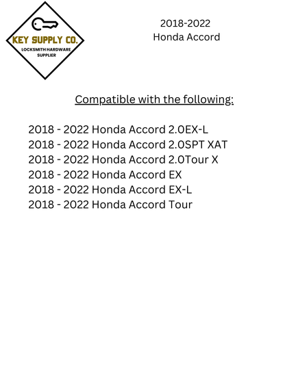 2018-2022 Honda Accord / 5-Button Smart Key / PN: 72147-TVA-A01 / CWTWB1G0090 (AFTERMARKET)