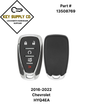2016-2022 Chevrolet / 5-Button Smart Key / 13508769 / HYQ4EA (AFTERMARKET)