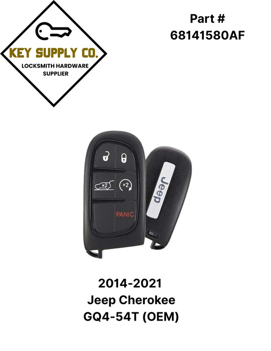 2014-2021 Jeep Cherokee / 5-Button Smart Key / PN: 68141580AF / GQ4-54T (OEM)