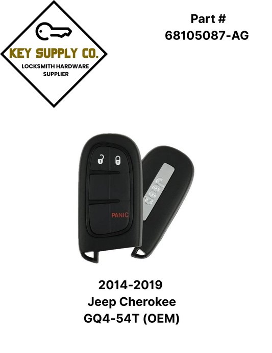 2014-2019 Jeep Cherokee / 3-Button Smart Key / PN: 68105087-AG / GQ4-54T (OEM)