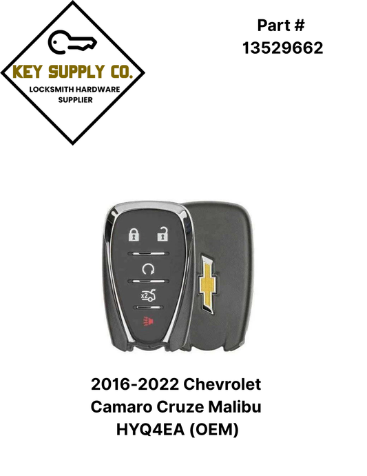 2016-2022 Chevrolet Camaro Cruze Malibu / 5-Button Smart Key / PN: 13529662 / HYQ4EA (OEM)