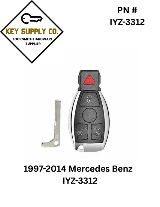 1997-2014 Mercedes Benz / 4-Button Fobik Key / IYZ-3312 / 315 MHz (Single Battery) (AFTERMARKET)