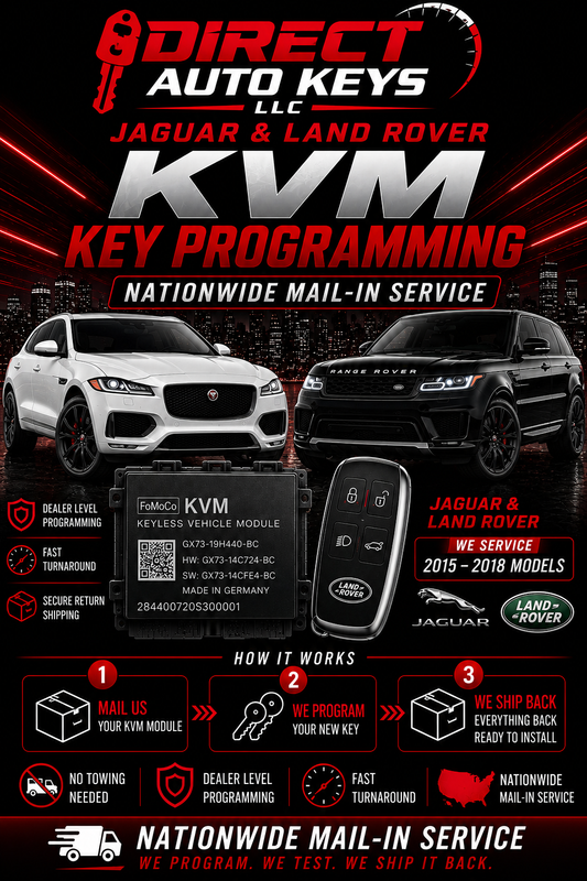 2015-2018 Jaguar & Land Rover KVM Key Programming (Mail-In Service)